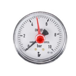 MEREO - Klum Tlakomer 50 mm, 0 - 10bar, zadný vývod 1/4