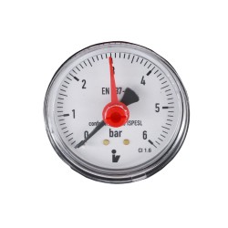 MEREO - Klum Tlakomer 50 mm, 0 - 6bar, zadný vývod 1/4