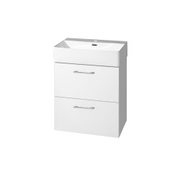 Mereo Leny, kúpeľňová skrinka s keramickým umývadlom 50 cm, biela (CN810N)