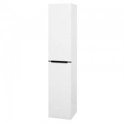 Mereo Mailo, kúpeľňová skrinka vysoká 170 cm, biela, čierne madlo (CN514LPB)