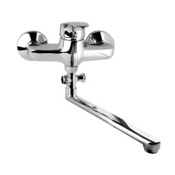 Mereo Nástenná batéria do byt. jadra, Sonáta, 100 mm, s plochým ramienkom 300 mm, bez príslušenstva, chróm (CB602A04N)