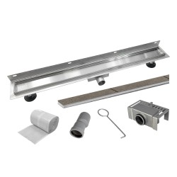 Mereo Odtokový sprchový žľab k stene  80 cm, vr. roštu TILE (CZ182)