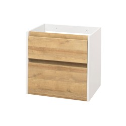 Mereo Opto, kúpeľňová skrinka 61 cm, biela/dub Riviera (CN930S)