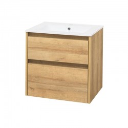 MEREO - Opto, kúpeľňová skrinka s keramickým umývadlom 61cm, dub Riviera (CN920)