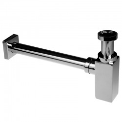 Mereo Sifón umývadlový hranatý, celokovový s prevlečnou maticou, chróm. mosadz, 5/4