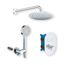 Mereo Sprchová sada s termostatickou podomietkovou tlačidlovou batériou - 2-cestná - oválny kryt (CB60106TB3)