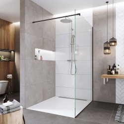 Mereo Sprchová stena WALK IN, Novea, 70x200 cm, čierny ALU, sklo Číre (CK10600HB)