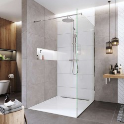 Mereo Sprchová stena WALK IN, Novea, 90x200 cm, chróm ALU, sklo Číre (CK10602H)