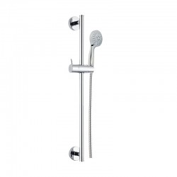 MEREO - Sprchová súprava,päťpolohová sprcha, dvojzámková nerez hadica, nastaviteľný držiak, plast/chróm (CB900R)