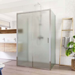 Mereo Sprchovací kút, Lima, obdĺžnik do priestoru U, zasúvací, 100x120x100 cm, chróm ALU, sklo Point (CK85542K)