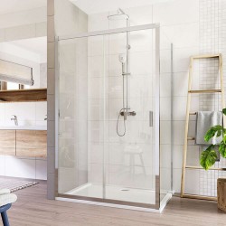 Mereo Sprchovací kút, Lima, obdĺžnik, zasúvací, 120x100 cm, chróm ALU, sklo Číre (CK85443K)