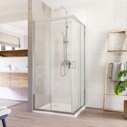 Mereo Sprchovací kút, Lima, štvorec, zasúvací, 120x120 cm, chróm ALU, sklo Číre (CK608A63K)