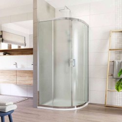 Mereo Sprchovací kút, Lima, štvrťkruh, R 550, zasúvací, 90x90 cm, chróm ALU, sklo Point (CK608B22K)