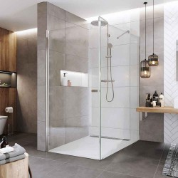 Mereo Sprchovací kút, Novea, obdĺžnik, pivotový, 80x100 cm, chróm ALU, sklo Číre, dvere L/P a pevný diel (CK13913Z)