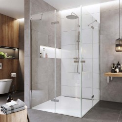 Mereo Sprchovací kút, Novea, štvorec, pántový, 110x110 cm, chróm ALU, sklo Číre (CK10518ZVR)