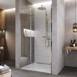 Mereo Sprchové dvere, Novea, pántové, 90x200 cm, chróm ALU, sklo Číre, ľavé prevedenie (CK10211ZL)
