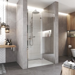 Mereo Sprchové dvere, Novea, zalamovacie, 100x200 cm, chróm ALU, sklo Číre, pravé prevedenie (CK10833ZP)