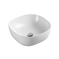 Mereo Umývadlo na dosku bez prepadu, 410x410x150 mm, štvorcové, keramické - pre zaslanie balíkom (UC414115SP)