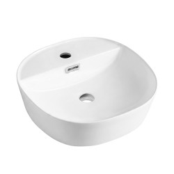 Mereo Umývadlo na dosku s prepadom, Lota, 400x400x150 mm, štvorcové, keramické (UC404015S)