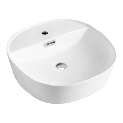 Mereo Umývadlo na dosku s prepadom, Lota, 400x400x150 mm, štvorcové, keramické (UC404015S)