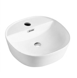 Mereo Umývadlo na dosku s prepadom, Lota, 400x400x150 mm, štvorcové, keramické (UC404015S)