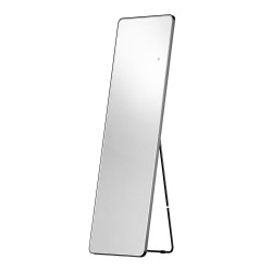 Mereo Zrkadlo hranaté 500x1700 mm, LED osvetlenie, závesné aj stojaté, čierny rám (CN188)