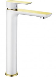 MEXEN - Alfa umývadlová batéria vysoká, biela/zlatá (745710-25)