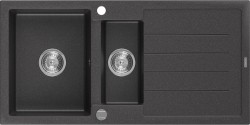 MEXEN - Andres granitový drez 1.5 s odkvapkávačom 1000x500 mm, čierna spotty (6515101510-76)