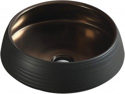 MEXEN - Ariana umývadlo na dosku 43x43 cm čierna / zlatá (22054366)