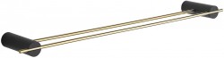 MEXEN - Aron dvojitý držiak uterákov, čierna / zlatá (7088125-57)