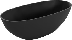 MEXEN - Bari voľne stojaca vaňa z liateho mramoru 165 x 75, čierna mat (57221657570)