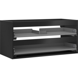 MEXEN - Box-A skrinka pre umývadlo 100, 2 zásuvky, čierna mat (91AX0-1000-470-2-71)