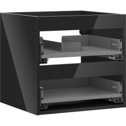 MEXEN - Box-A skrinka pre umývadlo 50, 2 zásuvky, čierna lesk (91AX0-0500-470-2-70)