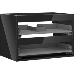 MEXEN - Box-A skrinka pre umývadlo 70, 2 zásuvky, čierna lesk (91AX0-0700-470-2-70)