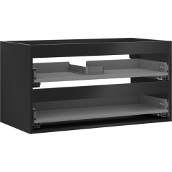 MEXEN - Box-A skrinka pre umývadlo 90, 2 zásuvky, čierna mat (91AX0-0900-470-2-71)