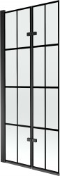 MEXEN - Castor vaňová zástena 2-krídlo 80 x 150, čierna vzor, čierna (892-080-002-70-77)