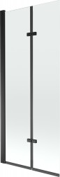 MEXEN - Castor vaňová zástena 2-krídlo 80 x 150 cm, transparent, čierna (892-080-002-70-00)