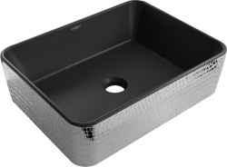 MEXEN - Catia umývadlo na dosku 48 x 37, čierna mat/strieborná vzor (21314872)