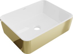 MEXEN - Catia umývadlo na dosku 48 x 37 cm, biela/zlatá (21314806)