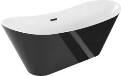 MEXEN - Celia vaňa voľne stojaca 170x75 cm, biela/čierna, čierny sifón (52331707575-B)