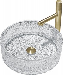 MEXEN - Dema sklenené umývadlo na dosku 39x39, transparent (24043900)