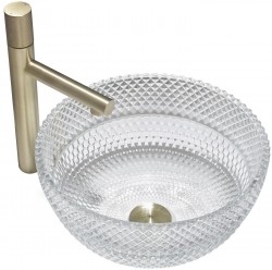 MEXEN - Dora sklenené umývadlo na dosku 34 x 34, transparent (24113400)