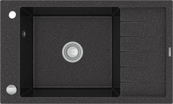 MEXEN - Elias granitový drez 1 misa drez s odkvapkávacia krátky Board 795x480 mm, čierna mottled (6511791005-76)