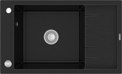 MEXEN - Elias granitový drez 1 misa drez s vypúšťaním krátky Board 795x480 mm, čierna (6511791005-77)