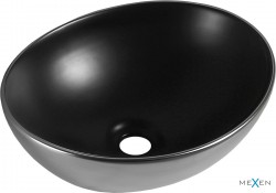 MEXEN - Elza umývadlo na dosku 40 x 33, čierna mat/strieborná (21014024)