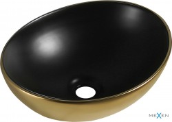 MEXEN - Elza umývadlo na dosku 40 x 33, čierna mat/zlato (21014026)