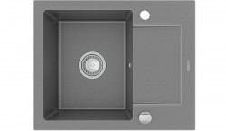 MEXEN - Enzo granitový drez 1-misa drez s vypúšťaním krátky Board 576x465 mm, sivá (6506571005-71)
