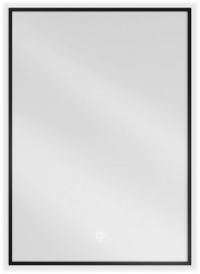 MEXEN - Erma zrkadlo s osvetlením 50 x 70 cm, LED 6000K, čierny rám (9814-050-070-611-70)