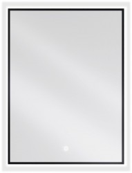 MEXEN - Erma zrkadlo s osvetlením 60 x 80 cm, LED 6000K, čierny rám (9814-060-080-611-70)