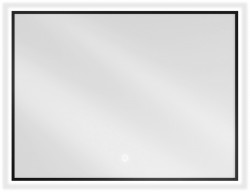 MEXEN - Erma zrkadlo s osvetlením 80 x 60 cm, LED 6000K, čierny rám (9814-080-060-611-70)